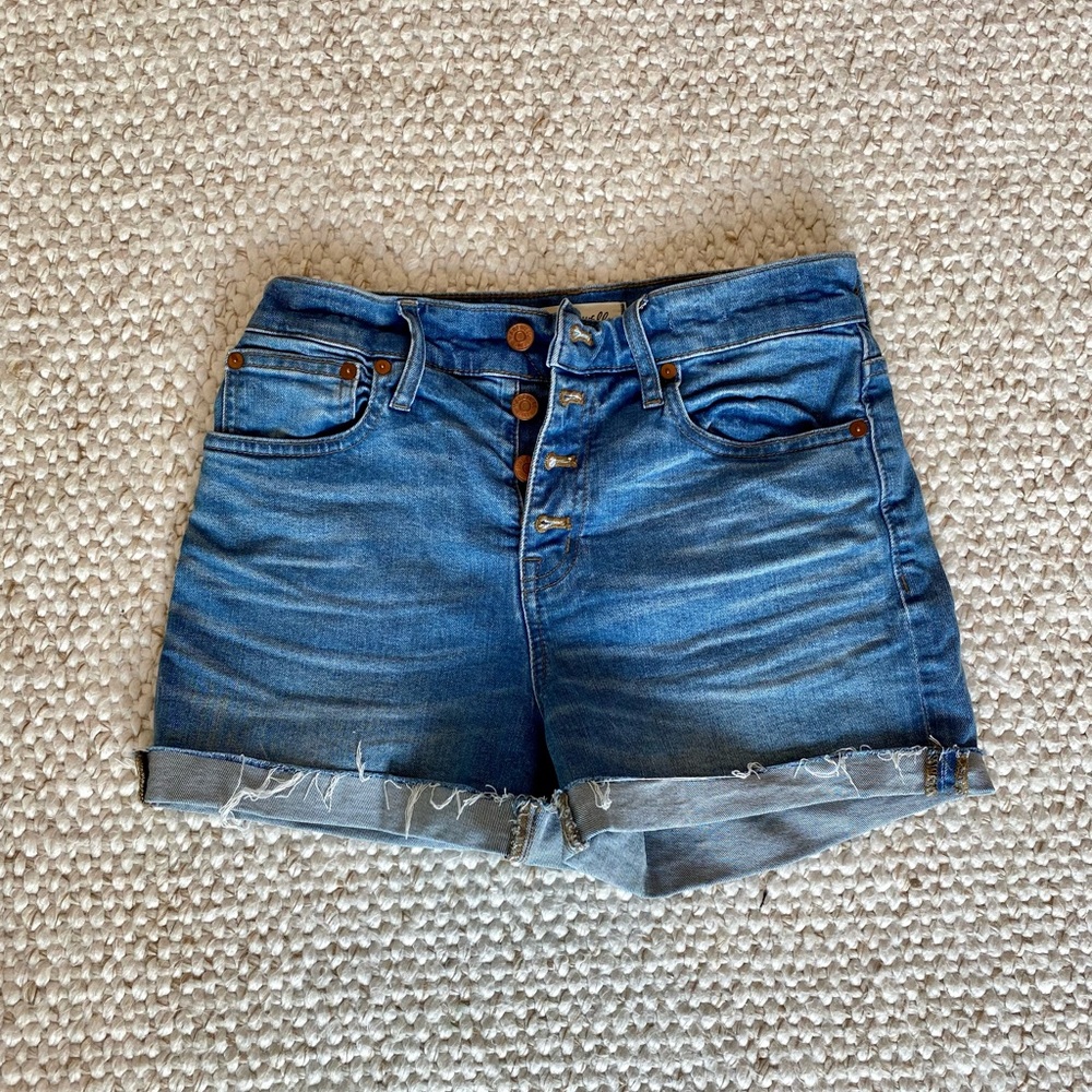 Madewell High-rise Denim Shorts Button-Front - Picture 2 of 4